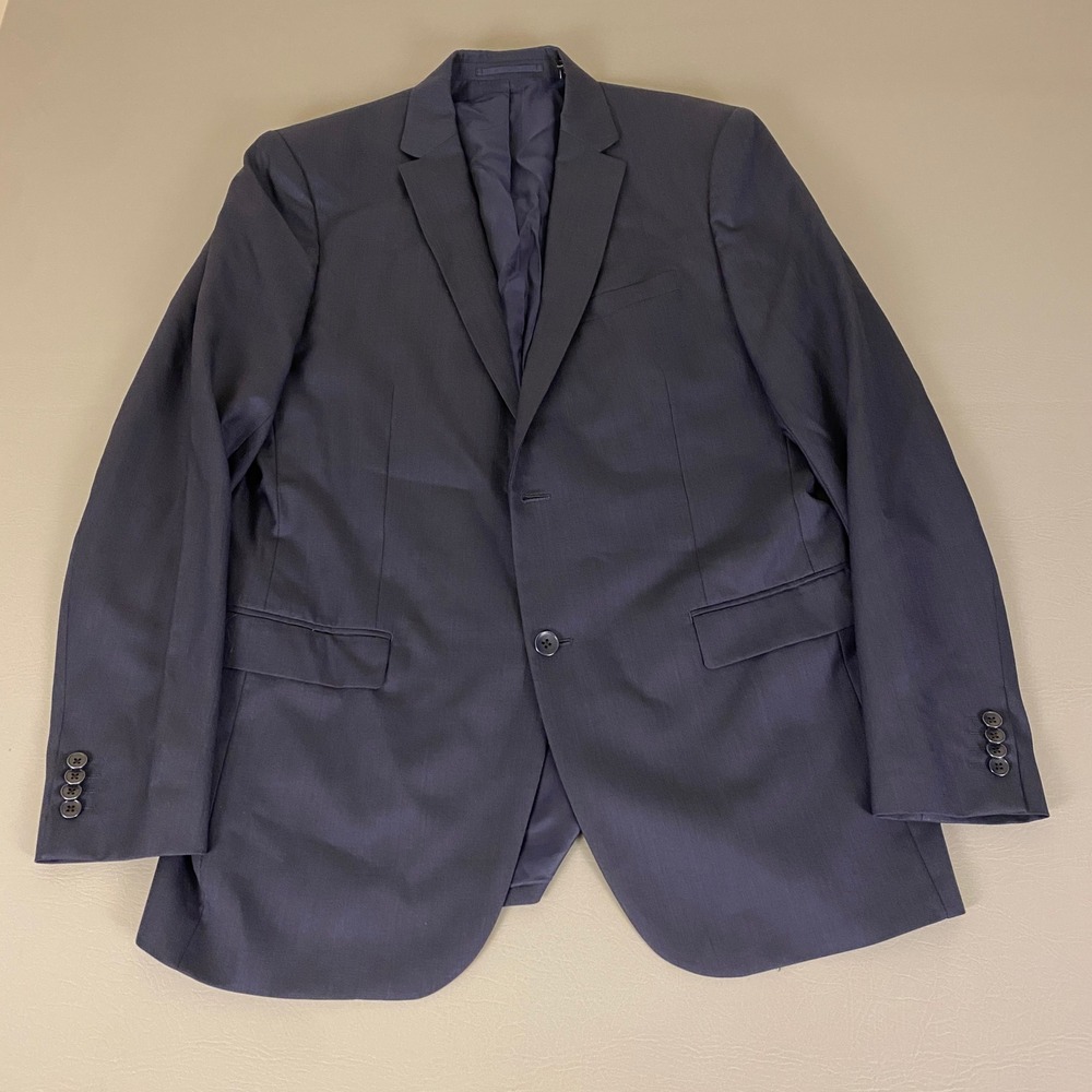 Theory Wool Blazer Sport Coat Men's Size 44L Blue Two Button Modern Fit *Flaw